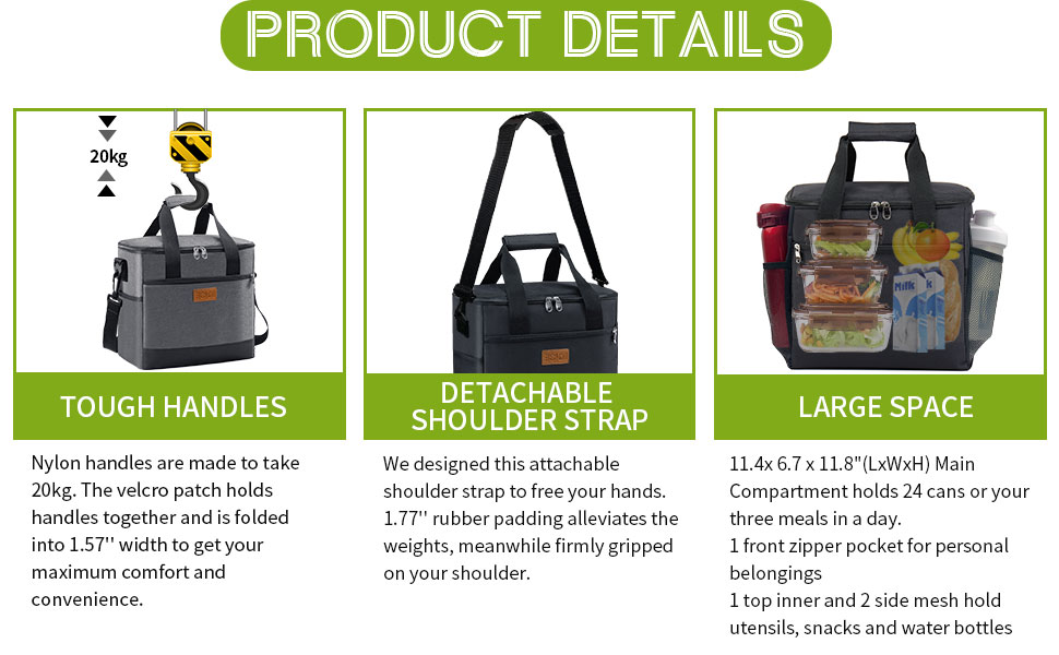 24 Can Large Insulated Cooler Bags Collapsible Leakproof Rolling Tote Cooler