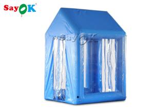 Quality 2x2x3M Blue PVC Inflatable Medical Tent Human Atomization Disinfection Door Channel wholesale