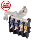 Plastic Four Ways Car Battery Fuse Block With Cable Terminal Black Color