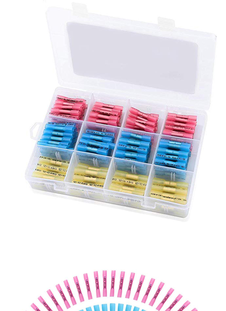Heat Shrink Wire Butt Connectors Waterproof 70 Red 70 Blue 80 Yellow