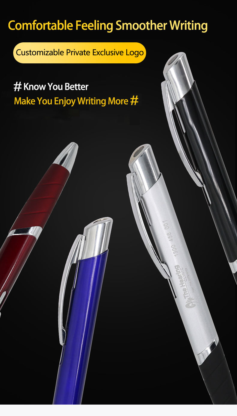 Business Style Triangular Barrel Ballpoint Pen Muti-color Metal Press Ball Pen