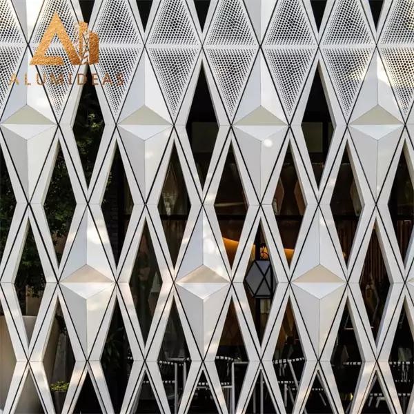 Aluminum 3D perforation facade panels