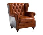 High Back Tufted Aviator Aluminum Wing Chair