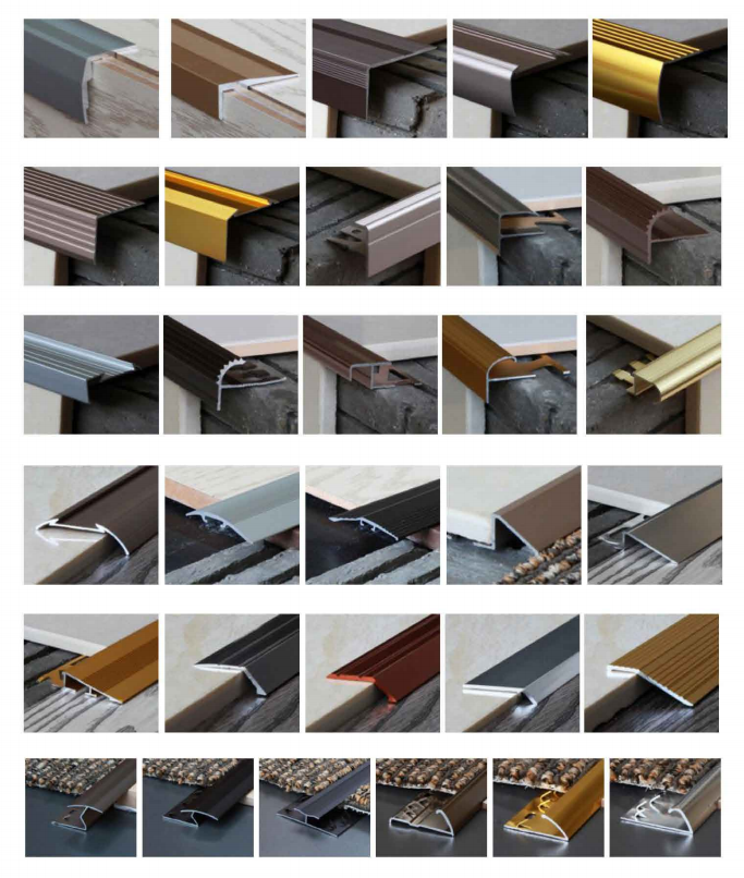 Stair Nosing Aluminum Tile Trim Non Slip Brass For Stair Edge Protection