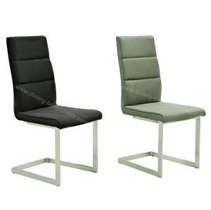 Quality Leathaire Technical Fabric Upholstered Dining Chairs Sanding Finish Stainless Leg wholesale