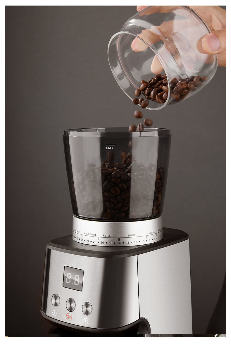 Electric Coffee Bean Grinder with 350-400rpm Grinding Speed and Conical Burr Grinders