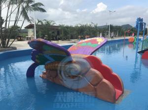China Fiberglass Kids Water Slide Cute Cat Duck Rabbit Mini Water Slide Anti UV on sale