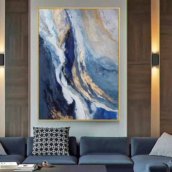 Handpainted Abstract Canvas Landscape Oil Painting Modern Style Wall Hanging