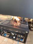 Style Carbon Steel Table Remote Control Glass Art Fireplace Freestanding
