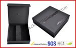 Customized Plastic Paper Covered Rigid Gift Boxes with Black LOGO Hot-stamping ,