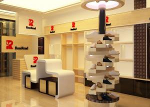 Quality Wall Mounted / Island Table Shoe Shop Display Stands With LED Lighting Decor wholesale