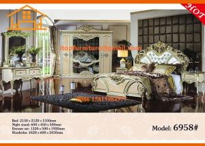 Quality antique luxury Latest cheap italian king bedroom furniture designs wholesale