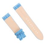 16mm Leather Watch Strap Bands , Light Blue Crocodile Watch Band