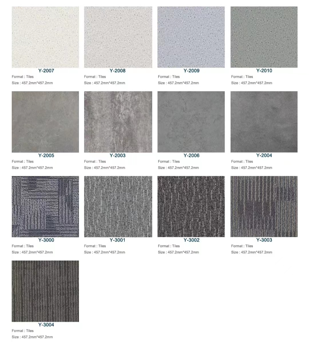 Texture Design Carpet Luxury Vinyl Flooring 2.0mm Luxury Vinyl Tile Flooring