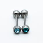 316 Stainless Steel Barbell Tongue Ring Piercing Jewelry 16mm 14G Golden Moon