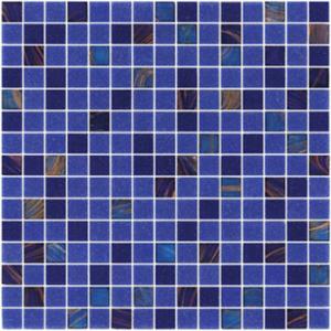 Quality Sanding blue 20mm glass mosaic blend pattern for swimming pool building wholesale