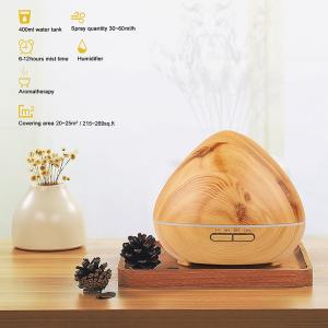 Quality 400ml Rechargeable spray Peach Design Wood Grain 7 Color Changing LED Aroma Diffuser wholesale
