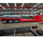 Hydraulic Detachable Gooseneck Semi Truck Lowboy Trailer , Heavy Machine