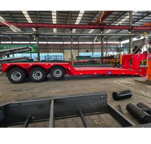 Quality Hydraulic Detachable Gooseneck Semi Truck Lowboy Trailer , Heavy Machine Transport Lowboy Trailer For Zimbabwe wholesale