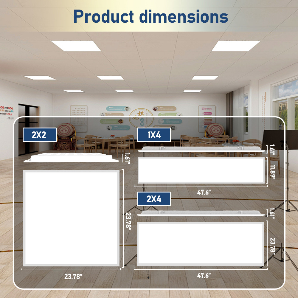 USA In Stock LED Flat Panel Light ETL DLC Premium 3Power 3CCT Switchable 277V 347V 130lm/w