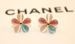 Quality Opal five wild small fresh flower diamond opal earrings wholesale