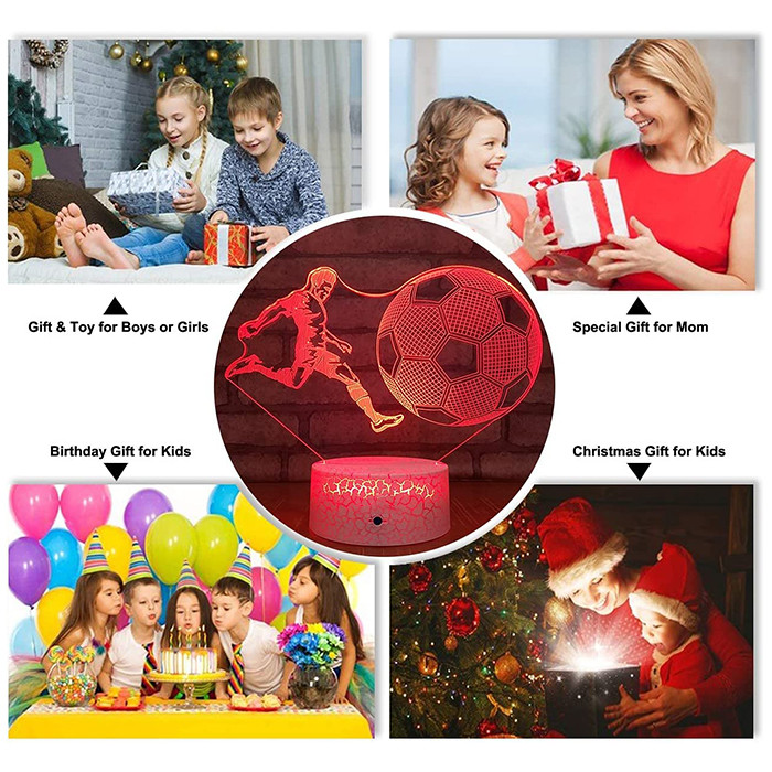 OEM Soccer LED 3D Illusion Night Light Dimmable Multiscene 5V 1A