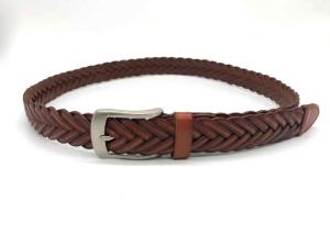 Quality Unisex Handmade 3.3cm First Layer Leather Braided Belt wholesale