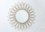 Living Room Rose Gold Floral Metal Wall Art Mirror