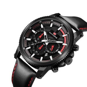 Quality Multifunctional Breathable Leather Strap 47mm Precision Quartz Watch wholesale