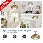 5 Speed Dc Motor Bladeless LED Ceiling Fan Low Power Consumption
