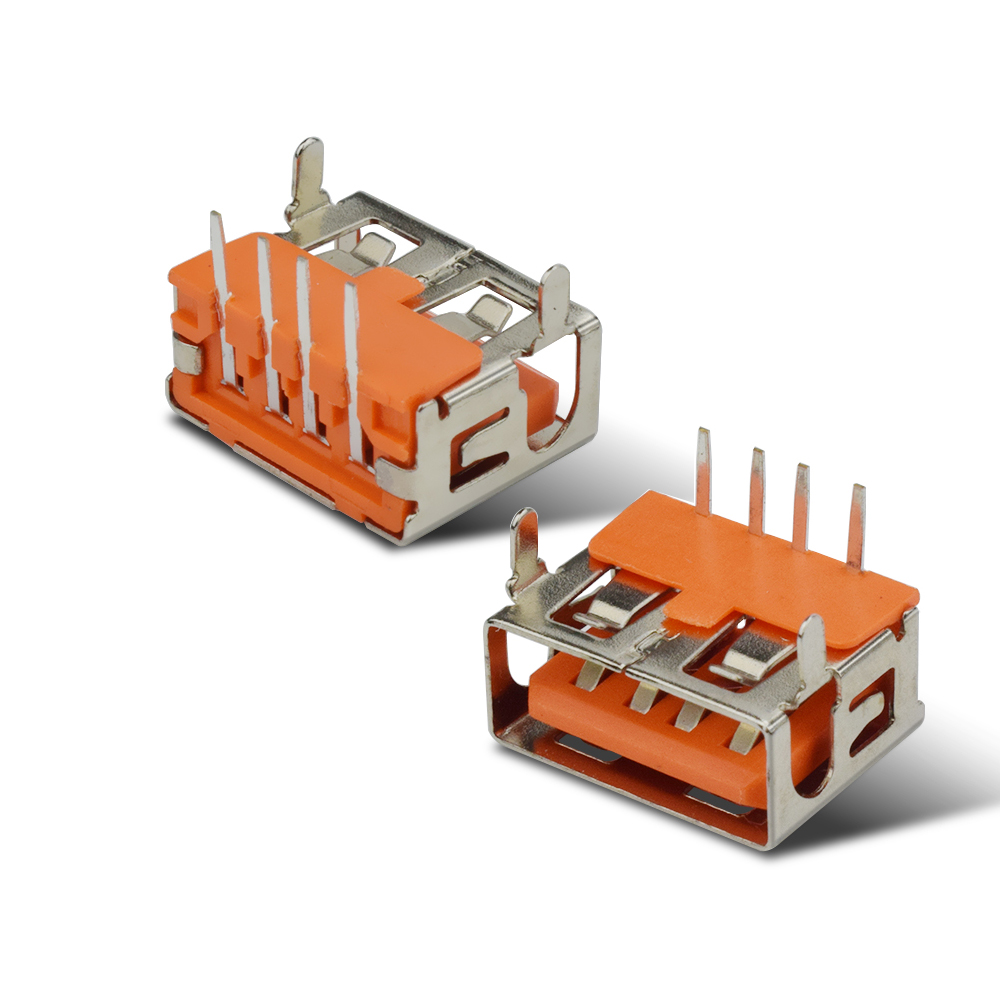 10mm 14mm USB A Female Connector Iron / Copper Case Material