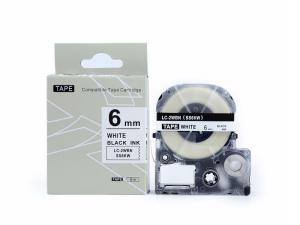 Quality 12mm 18mm Label Tape Cassette , King Jim Label Tape Cartridge Black On White wholesale