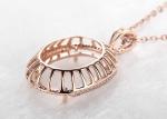 Oval Shape Semi Mount Jewelry Pendant 10×14mm 2.7g Weight Prong Setting Type