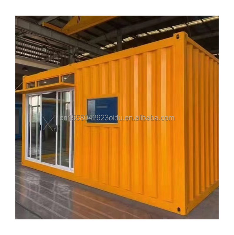Galvanized Steel Square Tubes Main Structure and Aluminum Alloy Windows for Container Store Prefabricated Building Frame