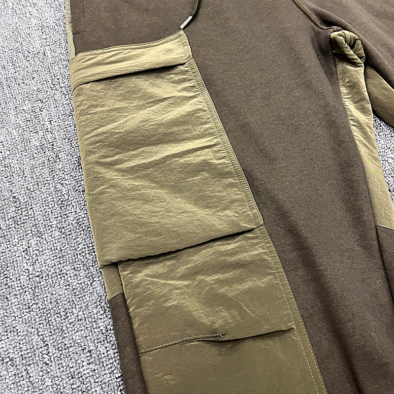 OEM Custom Cargo Pants Color Blocked Causal Winter Fleece Warm Sweatpants Outdoor Work Wear Leggings Cargo Pants Manufacturers