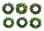 18 Inch Artificial Greenery Wreath Decorative Flower Garlands OEM