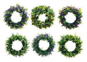 Quality 18 Inch Artificial Greenery Wreath Decorative Flower Garlands OEM wholesale