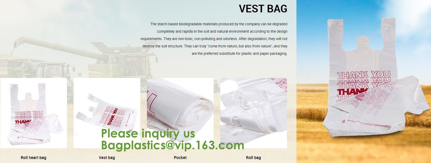 Heavy Duty Compostable T-shirt Handle Tie Plastic Roll Garbage Bags Trash Bags, t shirt carry bags, bagease, bagplastics