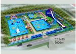 Puncture - Proof Inflatable Water Parks / Amusement Park Commercial Blow Up