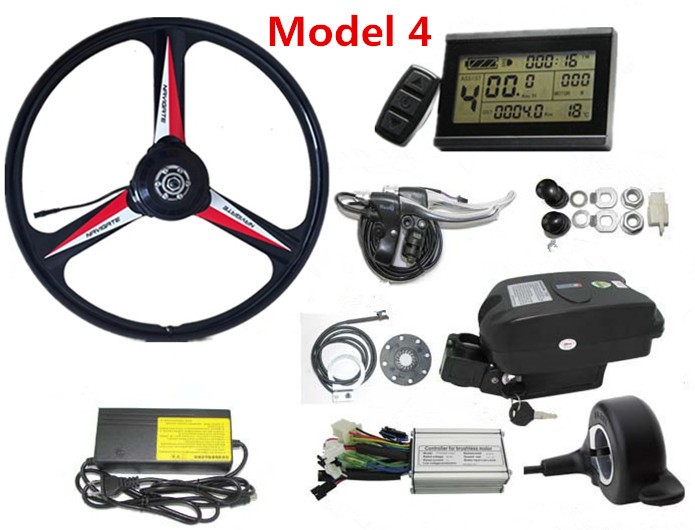 36V 48V Motor Electric Bicycle Kit Oil Brake 20 Inch 26 Inch Integrated Wheel