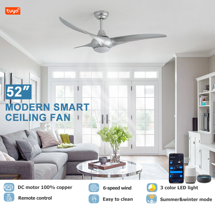 52" Mulit Colors/OEM 1stshine LED Ceiling Fan with Time Setting and Remote Control