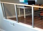 Metal Craft 304 Stainless Steel Cable Stair Railing With Top Wood Handrail