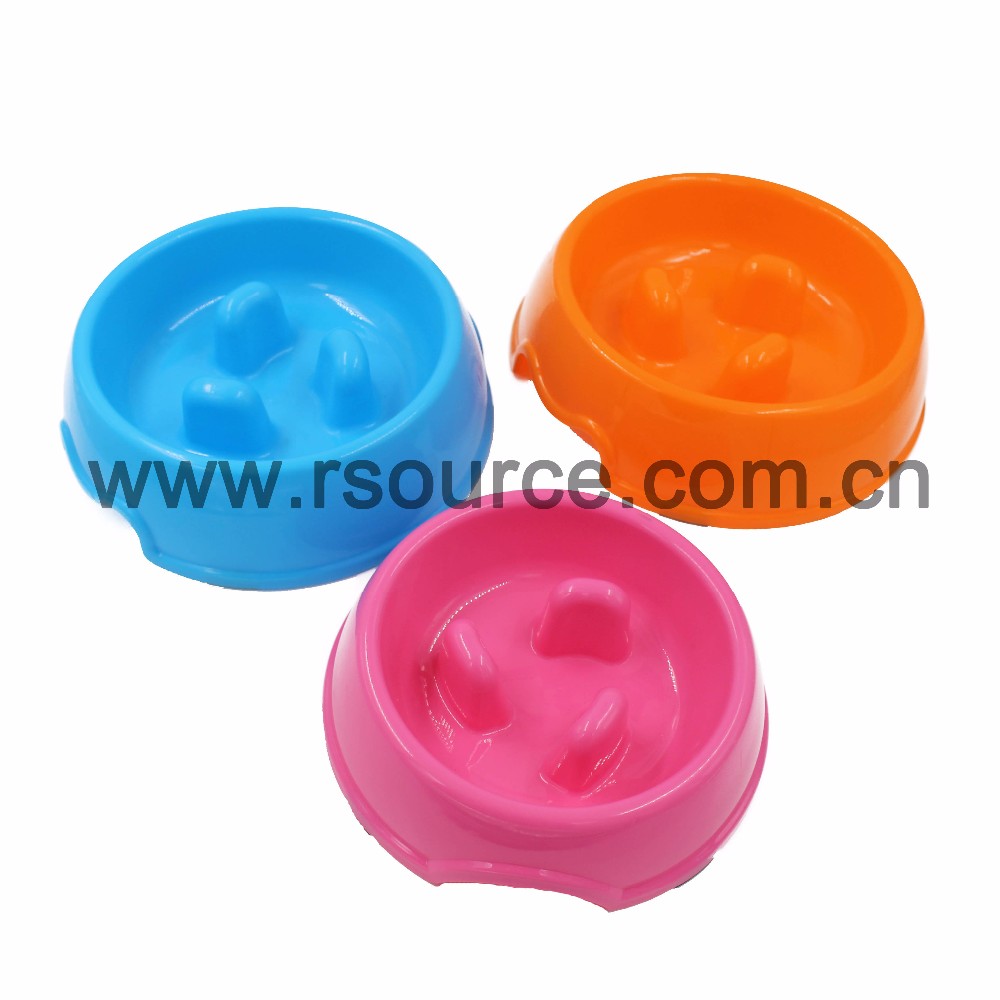 High Quality Eco Friendly Anti Skid Natural Straw Plastic slow feed dog bowl Dog Bowl
