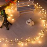 Waterproof LED Cluster Fairy Light Firecrackers String Copper Silver Wire