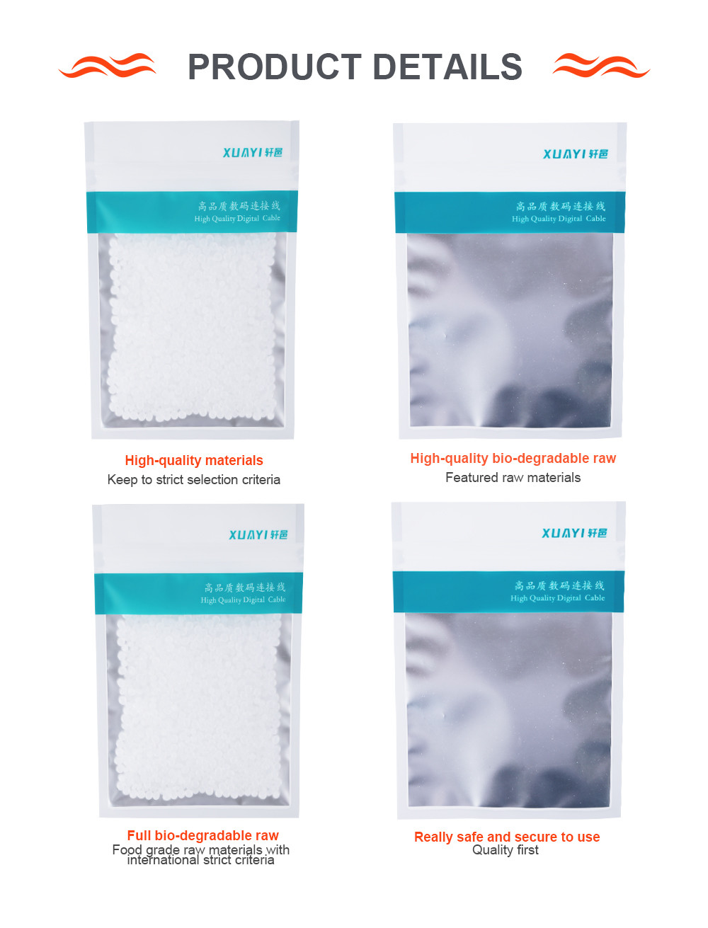 Electronic Parts Paper Plastic Composite Bag Polyester Film Anti Static Recyclable