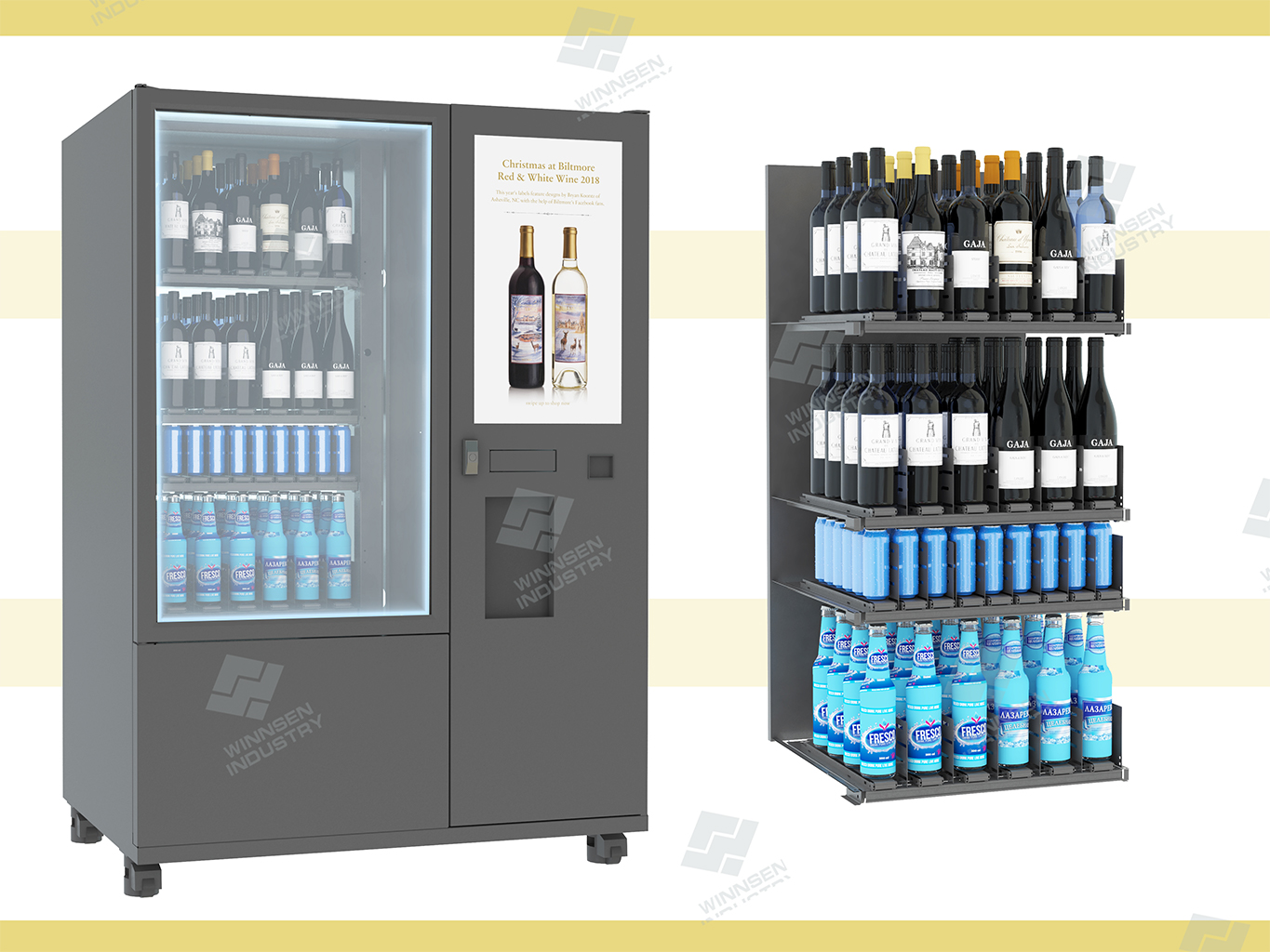 Conveyor Elevator Alcohol Vending Machine No Touch Purchase Security Camera