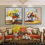 Abstract Impression Hand Painted Oil Painting 6 Color Print Flower Canvas Wall