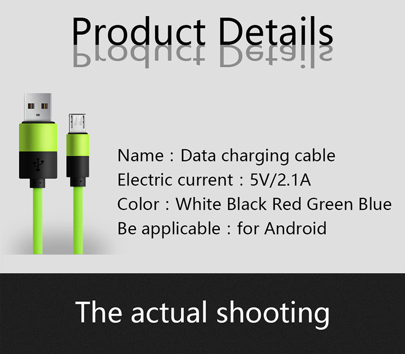 5V 2.1A Fast Charging Adapter Micro USB Data Cable A Male to Micro B