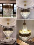 Led Crystal Chandelier For Living Dining Room Round Rectangle hotel lobby
