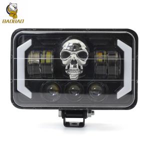 Quality Skull 5 Inch Aluminum 80V Muti Color Universal Motorcycle LED Fog Light wholesale